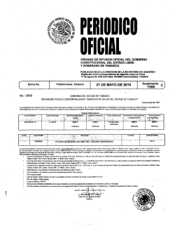 27 DE MAYO DE 2015 7588 - Gobierno del Estado de Tabasco