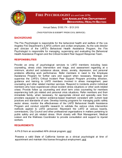 fire psychologist - City of Los Angeles Personnel Department