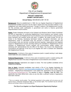 Project Assistants - City of Los Angeles Personnel Department