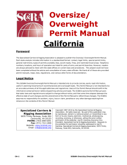 California Oversize/ Overweight Permit Manual