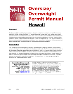 Hawaii Oversize/ Overweight Permit Manual