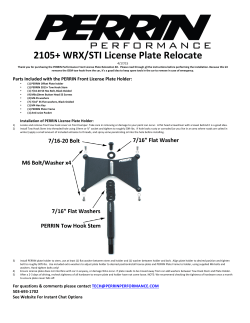 2105+ WRX/STI License Plate Relocate