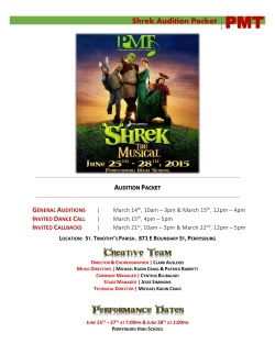 Shrek Audition Packet PMT - Perrysburg Musical Theatre