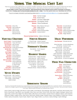 cast list - Perrysburg Musical Theatre