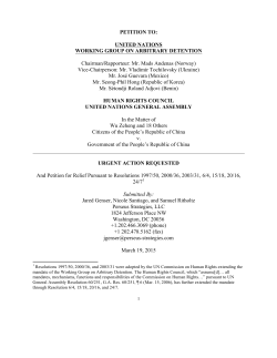 Petition to UN Working Group on Arbitrary Detention â Wu Zeheng