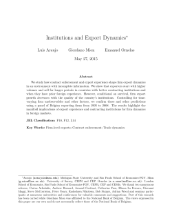 Institutions and Export Dynamics