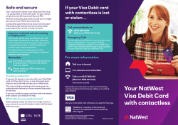 Your NatWest Visa Debit Card with contactless
