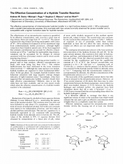 The Effective Concentration of a Hydride Transfer Reaction