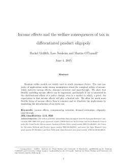 Income effects and the welfare consequences of tax in differentiated