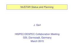NUSTAR Status and Planning J. Gerl HISPEC/DESPEC