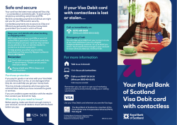 Your Royal Bank of Scotland Visa Debit card with contactless