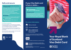 Your Royal Bank of Scotland Visa Debit Card