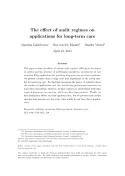 The effect of audit regimes on applications for long