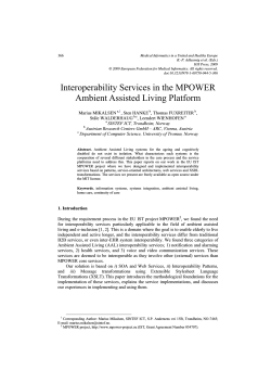 Interoperability Services in the MPOWER Ambient Assisted Living