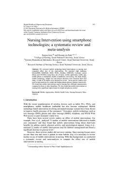 Nursing Intervention using smartphone technologies