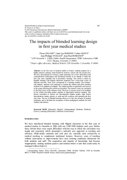 The impacts of blended learning design in first year medical studies