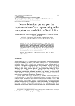 Nurses behaviour pre and post the implementation of data capture