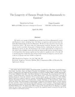 The Longevity of Famous People from Hammurabi to Einsteinâ