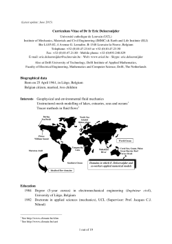 Curriculum Vitae of Dr Ir Eric Deleersnijder Biographical data Born