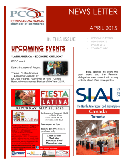 NEWS LETTER - Peruvian Canadian Chamber of Commerce