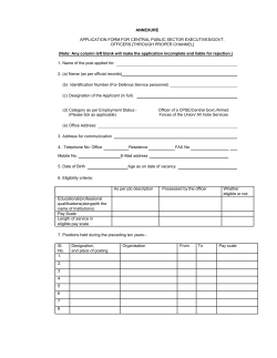 ANNEXURE APPLICATION FORM FOR CENTRAL PUBLIC