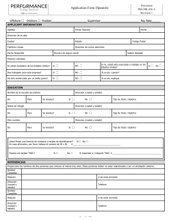 Application Form (Spanish) - Performance Energy Services