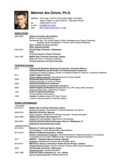 Curriculum Vitae - Department Of Physical Education And Sports