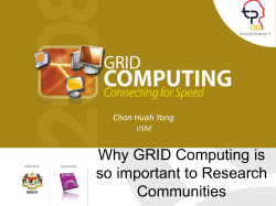 Why GRID Computing is so important to Research Communities
