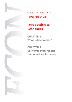 LESSON ONE Introduction to Economics