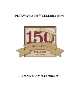 VOLUNTEER HANDBOOK - Petawawa 150th Celebration