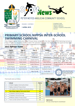 1 April 2015 - Peter Moyes Anglican Community School