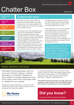 newsletter 18/03/2015 - Petersfield Housing Association