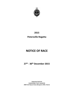 NOTICE OF RACE - Petersville Regatta 2015