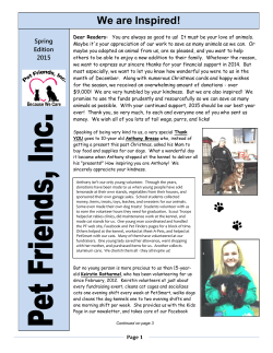 Spring 2015 Newsletter (click here to open)
