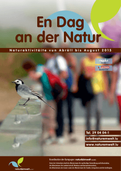 NaturaktivitÃ©ite vun AbrÃ«ll bis August 2015