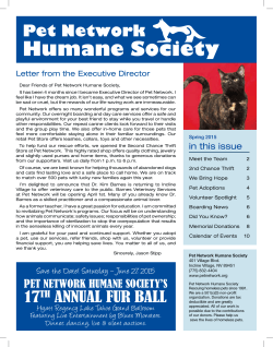 Newsletter - Pet Network Humane Society