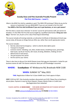 to book now! - Pets Australia