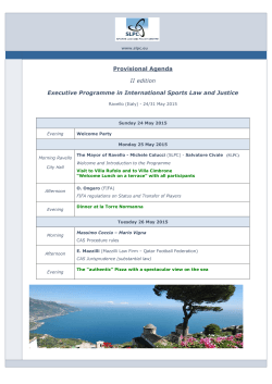 Provisional Agenda II edition Executive Programme in International