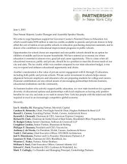 Read the full letter here. - Partnership for New York City