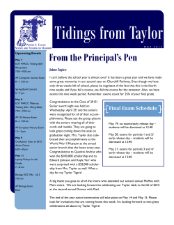 From the Principal`s Pen - Patrick F. Taylor Science & Technology
