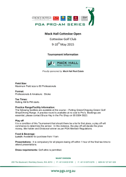 Mack Hall Cottesloe Open Cottesloe Golf Club 9