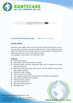 Fixed Needle Safety Syringe Item No.: KTC28-FNSS