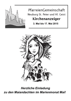 Gottesdienstordnung vom 01 - Pfarreiengemeinschaft Neuburg