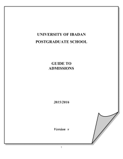 university of ibadan postgraduate school guide to