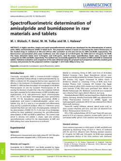 Spectrofluorimetric determination of amisulpride and bumidazone in