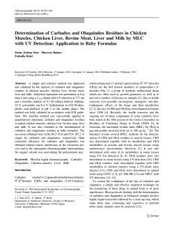 Determination of Carbadox and Olaquindox Residues in Chicken