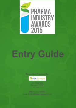 Entry Guide - Pharma Industry Awards