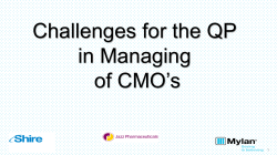 Challenges for the QP in Managing of CMO`s