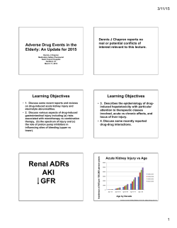 Adverse Drug Events in the Elderly: An Update for 2015 6 slides/page