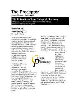 The Preceptor 3.1 - The University of Iowa College of Pharmacy